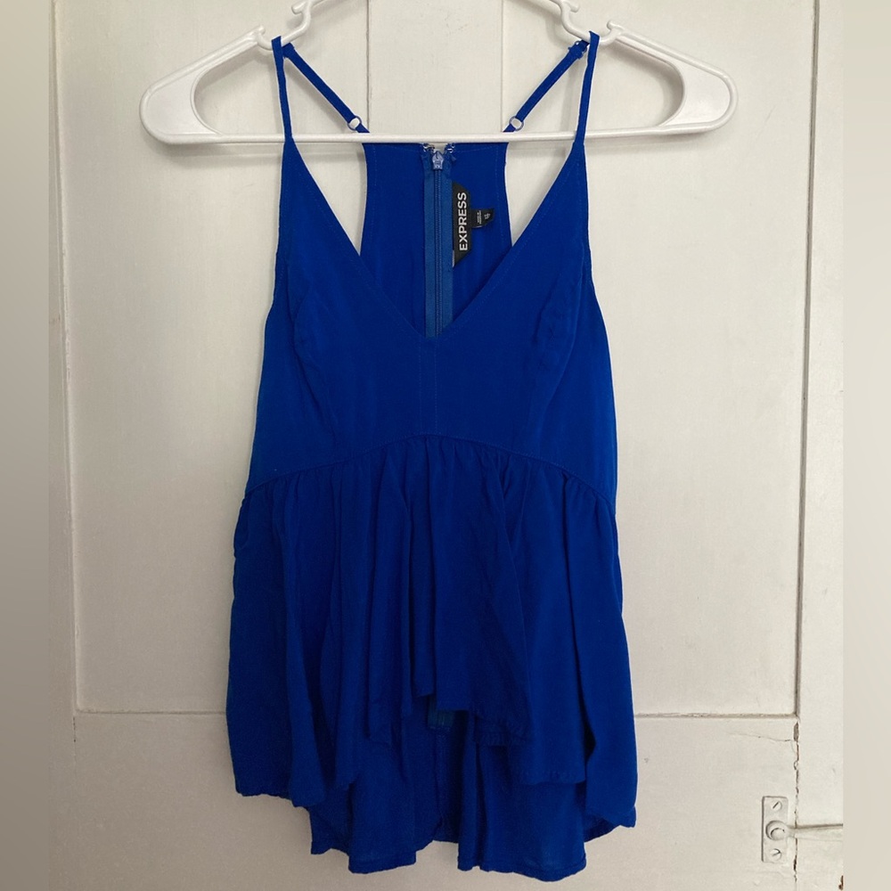 Express Fit & Flare Royal Blue Tank Top